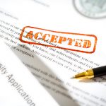 University Application Acceptance Notification Letter with ACCEPTED Stamp