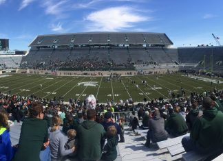 Michigan State University, home of the Spartans Spartan stadium, self.